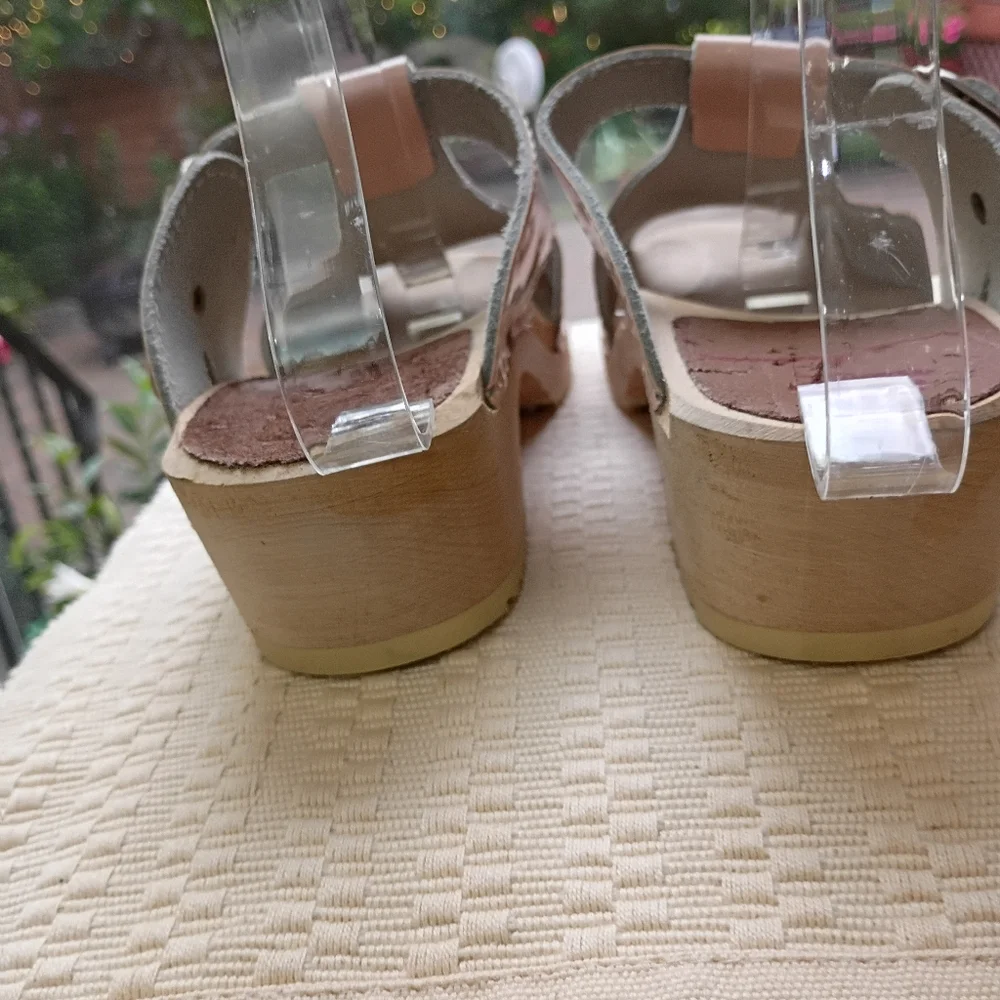 NWT.Hanna Andersson Swedish wooden Clogs  in pink leather - Sandals Size 37. - Picture 5 of 8